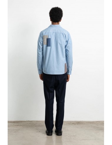 Camisa Parches Azul Claro