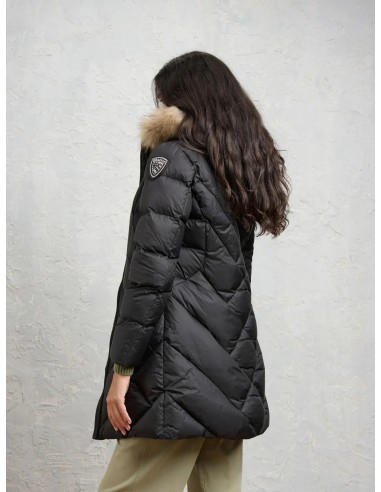 Plumas Evasé Capucha Pelo Negro