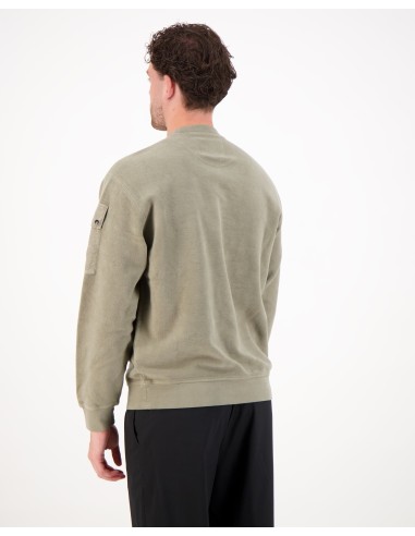 Sudadera Textura Verde Kaki Empolvado