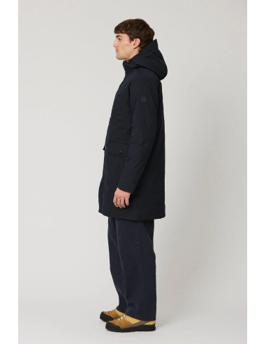 Parka 4 Bolsillos Capucha Azul Marino