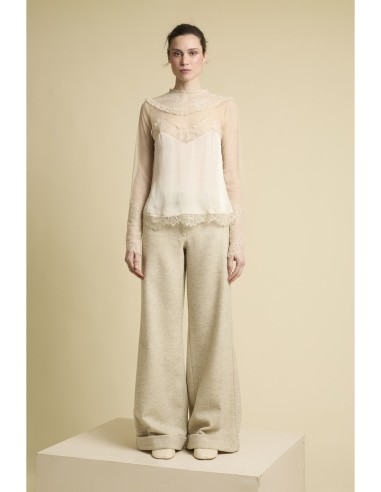 Pantalón Punto Milano Palazzo Crudo