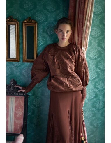 Sudadera Acolchada Bordados Marrón