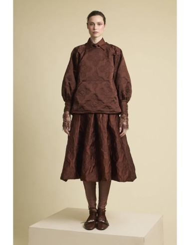 Sudadera Acolchada Bordados Marrón