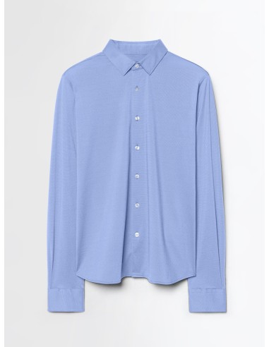Camisa Oxford Jacquard Azul Cielo