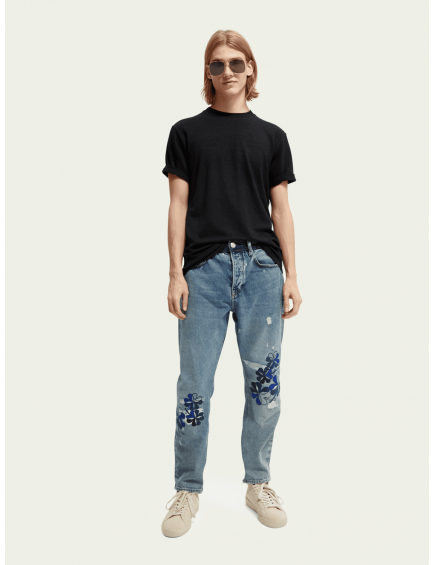 Camiseta Linen-blend Negro