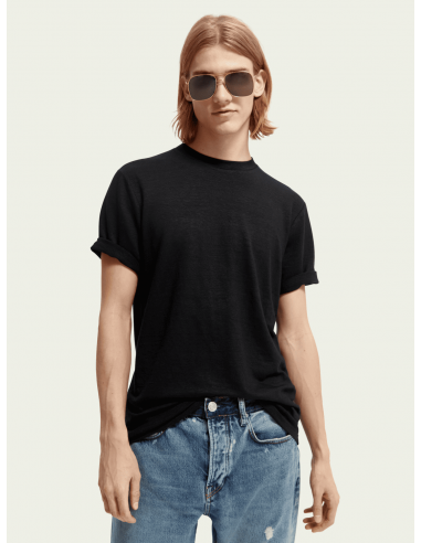 Camiseta Linen-blend Negro Camiseta Linen-blend Negro