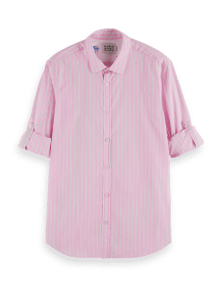 Camisa Algodón Rayas Rosa