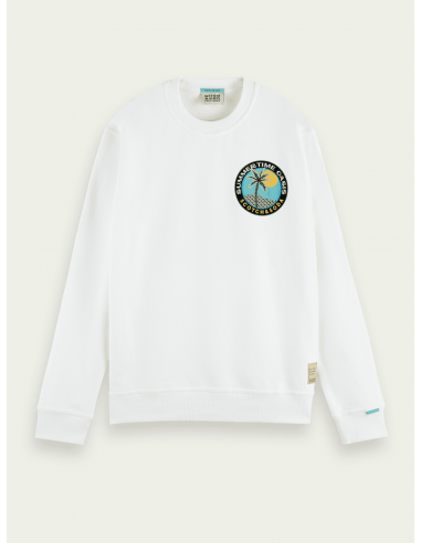 Sudadera Algodón Blanca Logo Palmeras