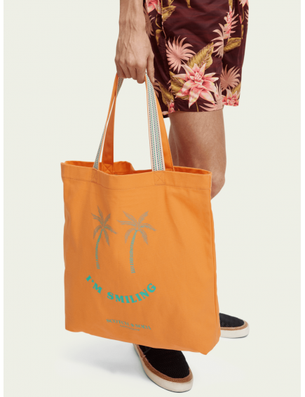 Bolsa Lona Palmeras Coral