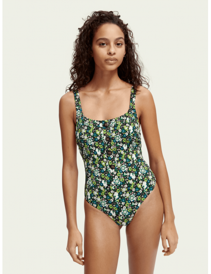 Bañador Botones Verde