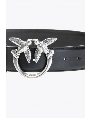 Cinturón Love Birds Negro/Plata